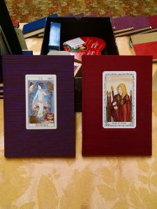 A pair of custom tarot card journals