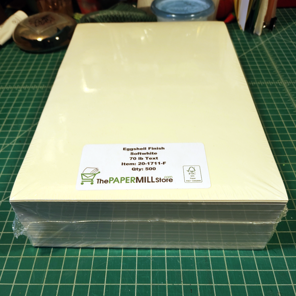 Paper for Bookbinding: 70#, 12.5″x8″ – Ream of 500 Sheets – The Book Roadie